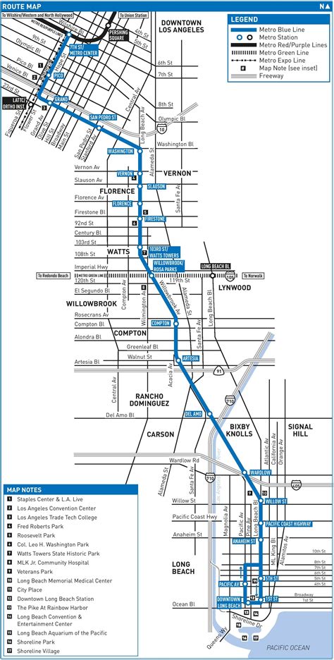 Blue line metro station map - Metro blue line map Los Angeles ...