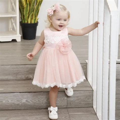 Pink Summer Baby Girl Clothes Lace Flower Tutu Little Girl Dress Baby ...