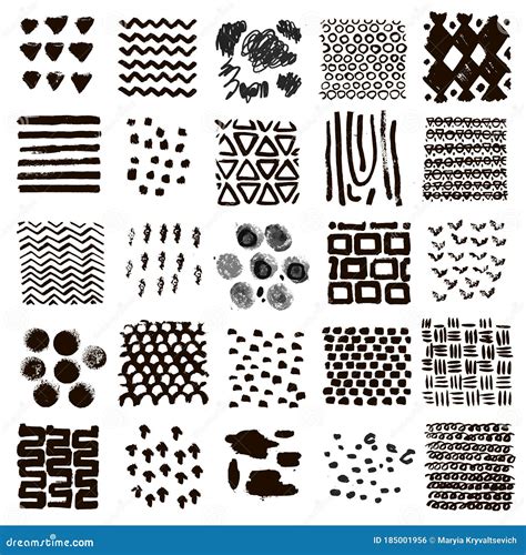 Vector Hand Drawn Decorative Patterns with Doodle Shapes. Hand Painted ...