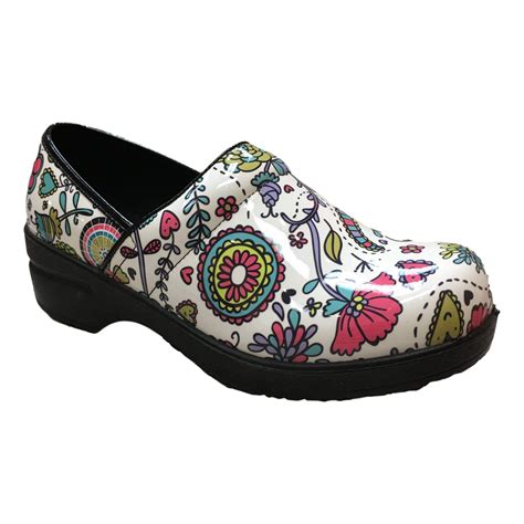 Savvy Brandy Women's Nursing Clog in Good Vibes White | Nursing clogs ...