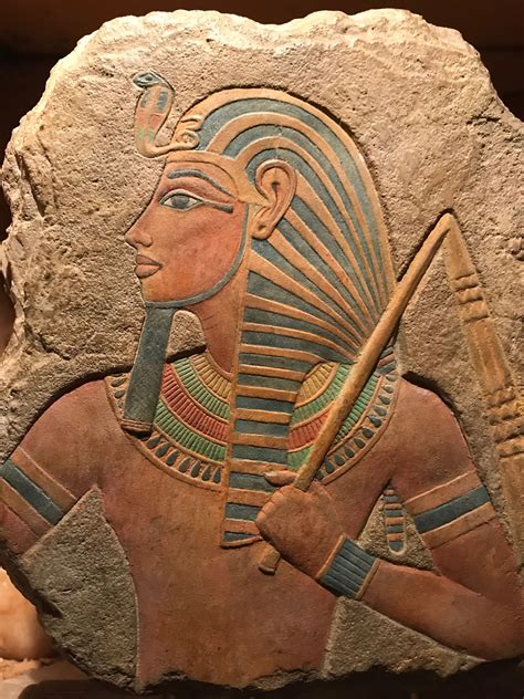 Tutankhamen painted relief carving. Signed 2018 edition available to ...