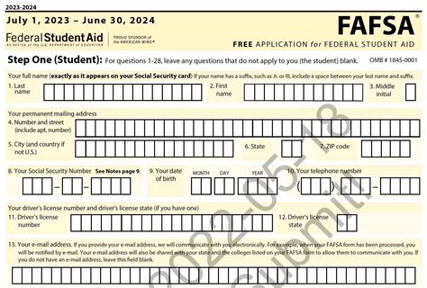 Fafsa 2023 2024 Form - Printable Forms Free Online