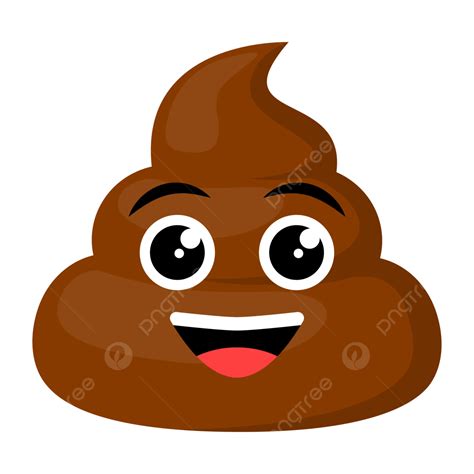 Cute Poop Emoji With Happy Face Vector, Poop, Emoticon, Happy PNG and ...