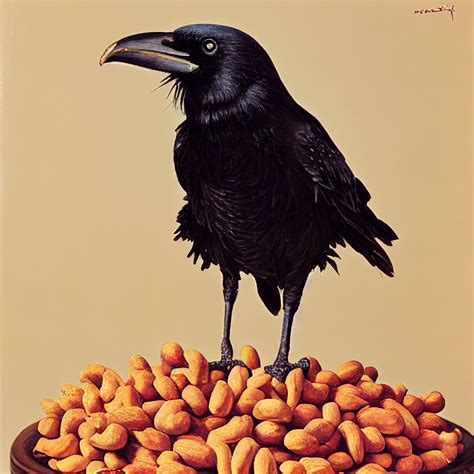 crow eating peanuts by cannacoke on DeviantArt