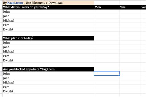 Scrum Notes Template