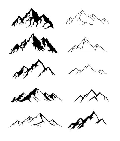 Mountain Tattoo Set Vector (EPS, SVG) | OnlyGFX.com