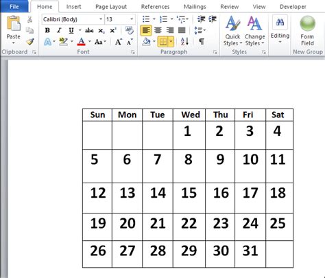 How to insert a calendar in Word document - javatpoint