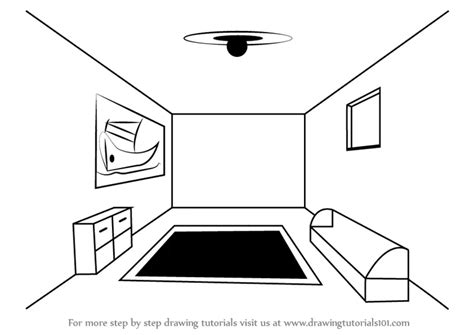 How to Draw a Room using One Point Perspective (One Point Perspective ...