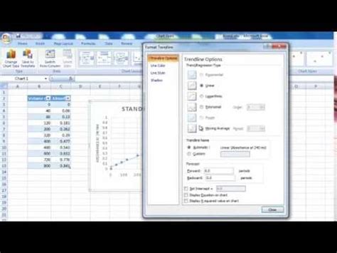 Displaying R squared value and equation of the trendline in Excel - YouTube