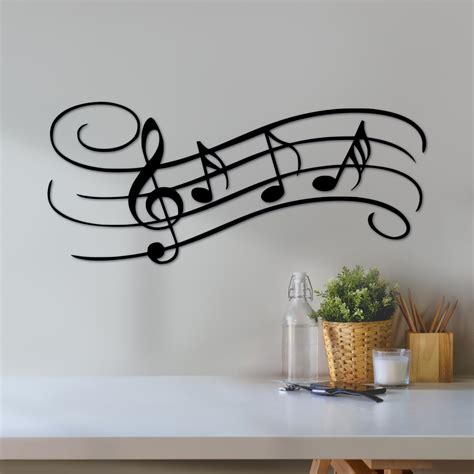 Music Notes Metal Wall Mural | Music room wall, Music room decor, Music ...