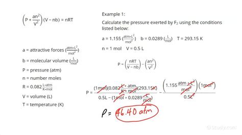 How to Use the Van der Waals Equation | Chemistry | Study.com