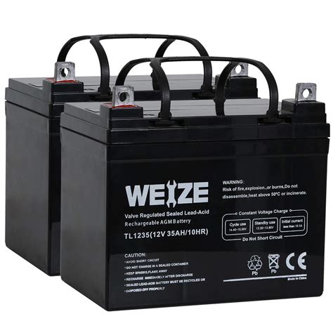 Buy Weize 12V 35AH Deep Cycle Battery for Scooter Pride Mobility Jazzy ...