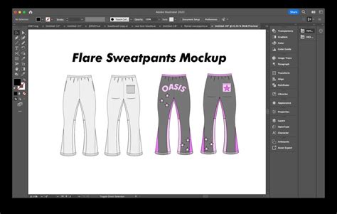 Flared Sweatpants Mockup, Flared Joggers Mockup, Stacked Pants Mockup ...