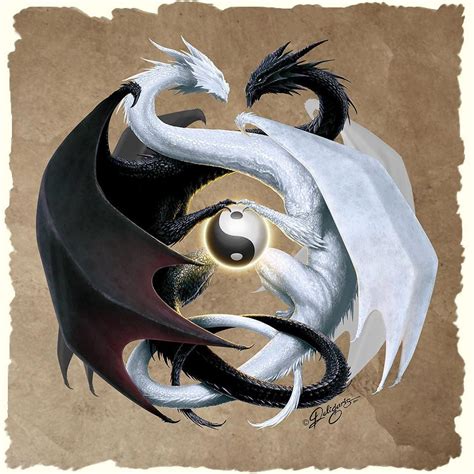 Ying and Yang | Yin yang tattoos, Dragon art, Fantasy dragon