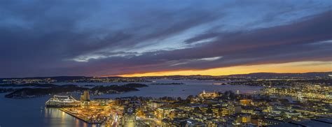 Oslo Skyline winter sunset by tore