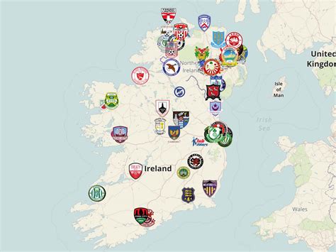 Irish Football teams map by tadhgcorcoran1878 · MapHub