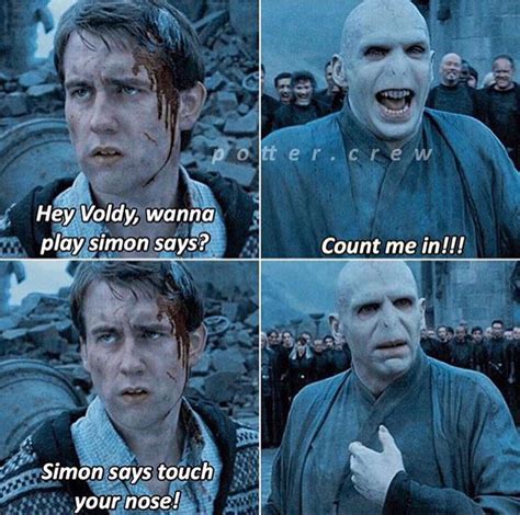 Touch your nose 👃🏻 | Harry potter voldemort, Harry potter jokes, Harry ...