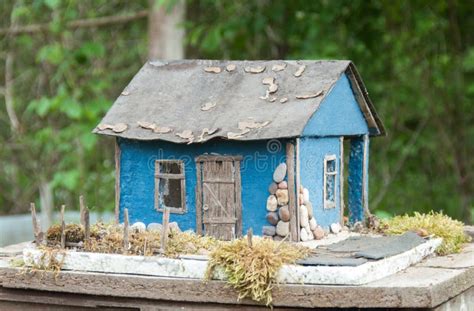 Creative Wooden Handmade Miniature House for Kids in Backyard of a ...