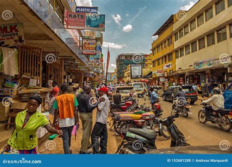 KAMPALA, UGANDA - APRIL 11, 2017: a Crowded Street in the Center of ...