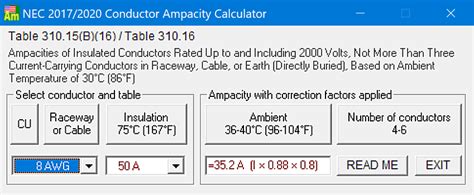 Conductor Ampacity Calculator - MC Group Electrical Calculation Software