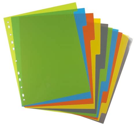 A4 Set of 10 Wide Index File Dividers - Accent Stationers