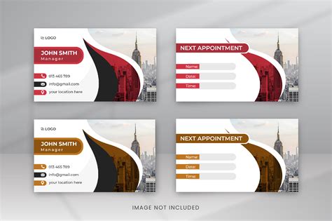 Red and Yellow Appointment Card Design Graphic by VMSIT · Creative Fabrica