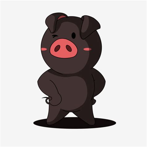 Black Pig Cartoon Little Black Pig Pig Year Pig Cartoon Cute Pig Of The ...