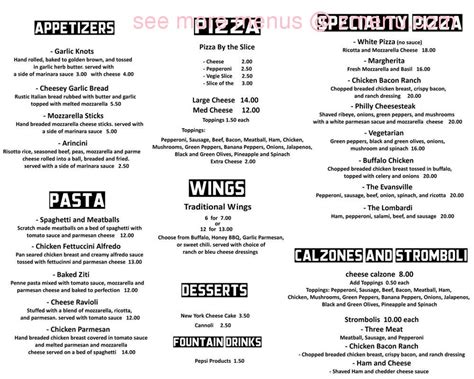 Online Menu of Lombardis New York Pizza and Wings Restaurant ...