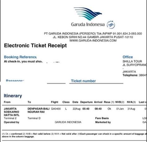 Contoh Tiket Pesawat Garuda Indonesia - 51+ Koleksi Gambar