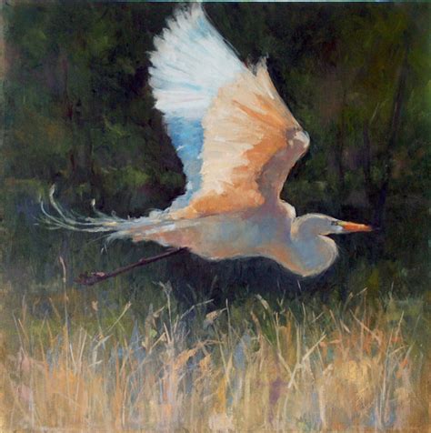 Deb Kirkeeide: Great White Egret Original Painting