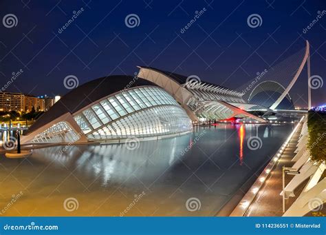 City of Arts and Sciences at Night, Valencia, Spain Editorial Photo ...