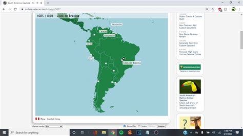 Seterra Geography - South America: Capitals (9.30) [WR] - YouTube