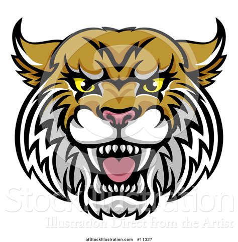 Vector Illustration of a Vicious Wildcat Mascot Head by ...