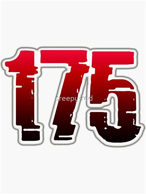 "Creepy Red Number 175" Sticker by creepy-red | Redbubble