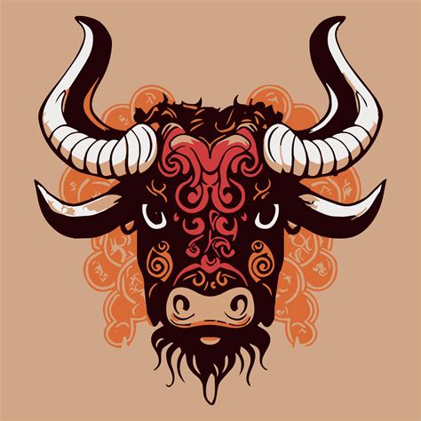 Ox chinese new year vector illustration. Buffalo head. Zodiac sign ...