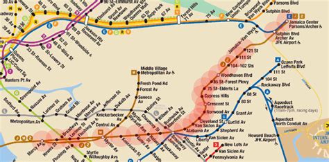 BMT Jamaica Line map - New York subway