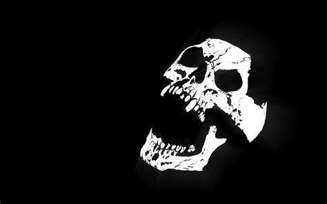 Skull Black Background - WallpaperSafari