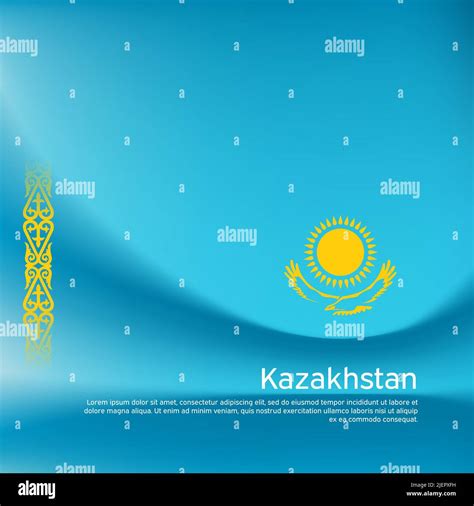 Kazakhstan flag background. Blurred pattern in the colors of the kazakh ...