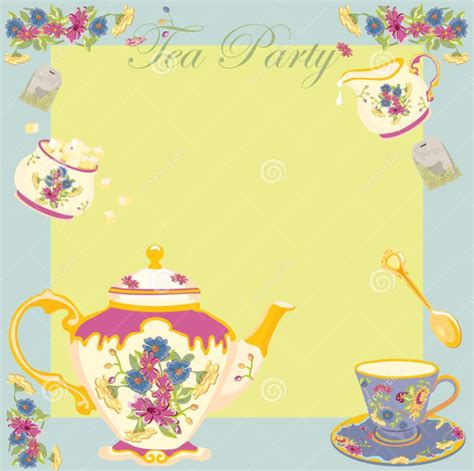 Blank Tea Party Invitation Template