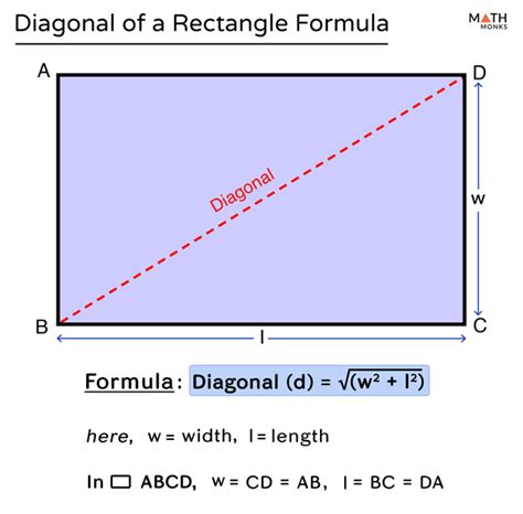 Diagonal of Rectangle - Properties, Formulas & Diagrams