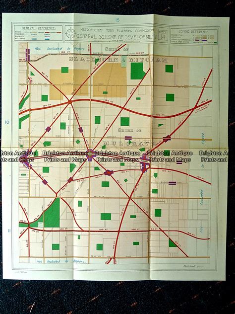 Antique map - Street map of Mulgrave, Melbourne c.1929 Ref# 232-874 ...