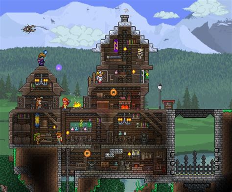 My pre-hardmode base (Unfinished) - post | Terrarium base, Terraria ...