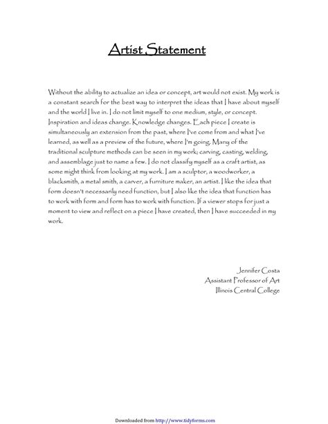 How To Write An Artists Statement Worksheet The Arty Teacher ...