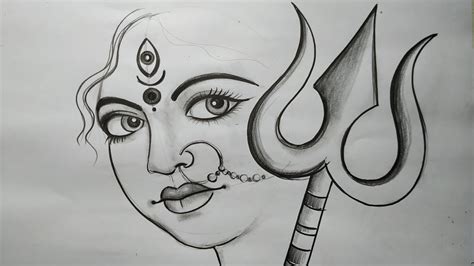 how to draw maa durga face pencil sketch for beginners step by step,how ...