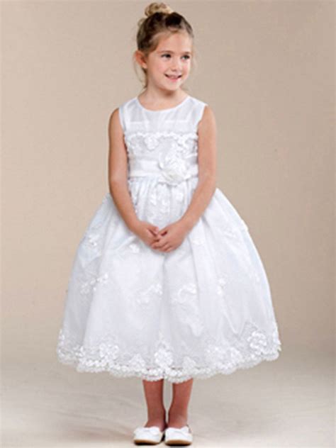 White Rosette Lace Overlay Dress - Pink Princess