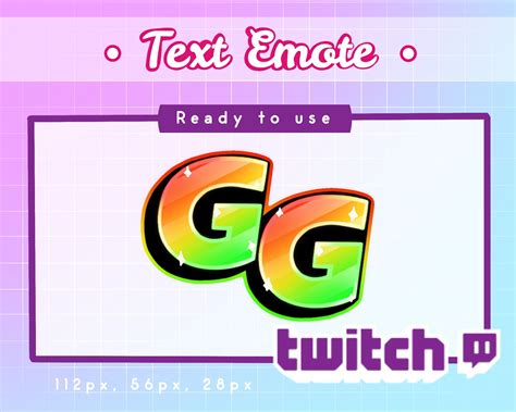 Twitch Emote GG Text Emote - Etsy