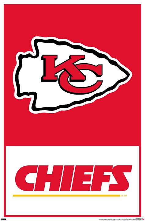 Trends International NFL Kansas City Chiefs-Logo 21 Wall Poster, 22.375 ...