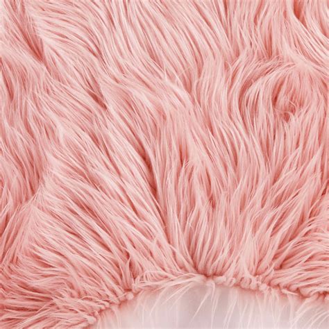 Pink Faux Fur Sheep Rug 90x60 Blush | Maisons du Monde