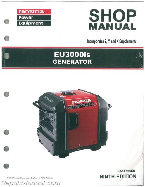 Honda EU3000IS Generator Shop Manual