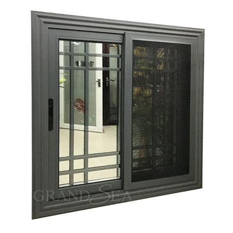 Sliding window with grill design | Sliding window design, Window grill ...